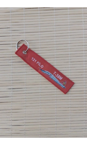 121. Filo T-38M Remove Before Flight Yazili Kirmizi Beyaz Nakis islemeli Bez Anahtarlik