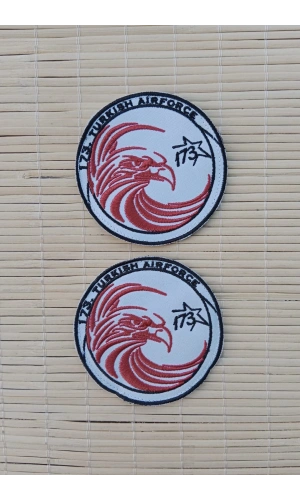 173. turkish airforce yazili kartal logolu fermateks dokuma nakis islemeli arma pec patch