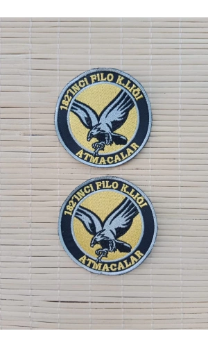 182. filo komutanligi atmacalar yazili kartal logolu nakis islemeli arma pec patch