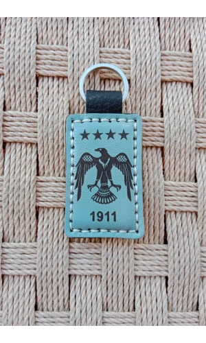 1911 Kartal Amblemli Pilot Brovesi Siluetli Hakiki Deri Hediyelik Anahtarlik