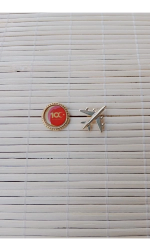 2 Adet 100.yil Sari renkli ucak maketli Sarrafiyeli Taki ceket yaka ignesi yaka rozeti