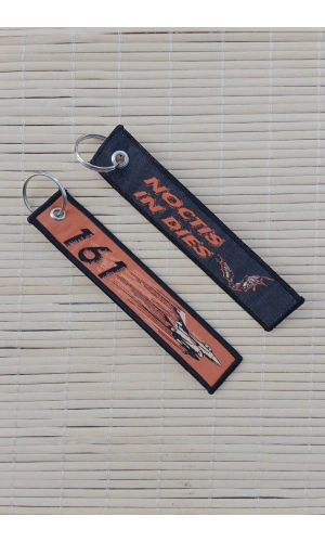 2 Adet 161 noctis in dies yazili turuncu siyah nakis islemeli bez anahtarlik