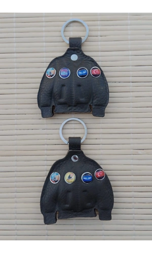 2 Adet Haki Renkli ozel uretim Hakiki Deri Pilot Mont Hediyelik Anahtarlik