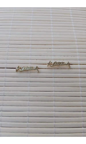 2 Adet K.Ataturk imzali Sarrafiyeli Taki ceket yaka ignesi yaka rozeti