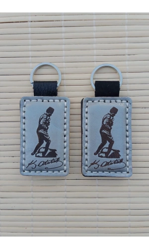 2 Adet ozel Tasarim Ataturk Siluetli imza Hakiki Deri Hediyelik Anahtarlik