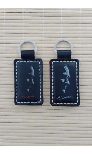 ozel Tasarim imzali Ataturk Siluetli Hakiki Deri Hediyelik Anahtarlik