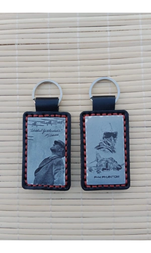 2 Adet ozel uretim F-4 Phantom istikbal Goklerdedir Yazili Ataturk Siuetli Hakiki Deri Hediyelik Anahtarlik