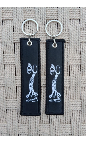 2 Adet Siyah Renkli Mustafa Kemal Ataturk imzali Siluetli Nakis islemeli Bez Anahtarlik