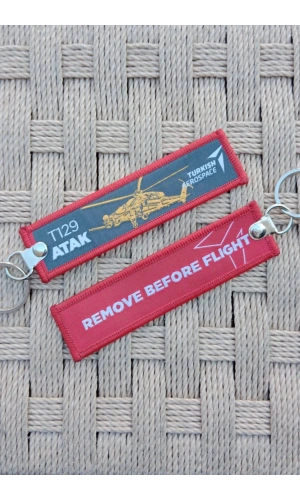 2 Adet T 129 Atak Turkish Aerospace Havacilik Yazili Nakis islemeli Helikopterli Bez Anahtarlik