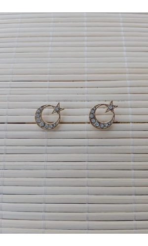 2 Adet Tasli Sari renkli Ayyildiz Sarrafiyeli Taki ceket yaka ignesi yaka rozeti