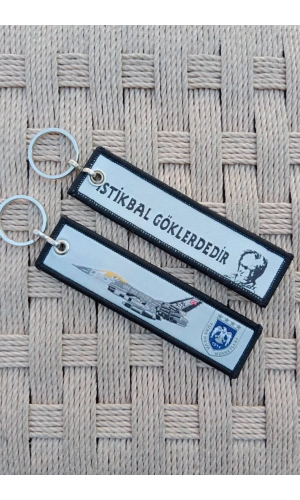 2 Adet Turk Hava Kuvvetleri istikbal Goklerdedir Yazili Nakis islemeli Bez Anahtarlik