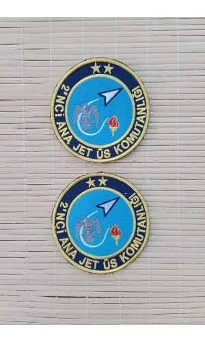 2.ci ana jet us komutanligi yazili kartal amblemli logolu nakis islemeli arma pec patch