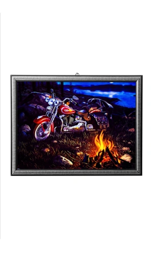 5d recine elmas boyama 180° hareketli klasik motosiklet cerceveli tablo resim