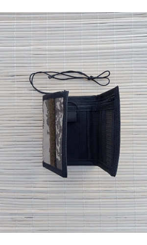 acemi bedelli asker icin kamuflaj renkli katlamali boyundan baglamali ipli boyun cuzdani