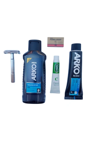 Arko Men Cool Tras Kolonyasi Arko Men Cool Tras Kremi Jel Tima 779 tras makinasi Perma Sharp Jilet Arko Nem Klasik cilt besleyici Yagli Krem 20 cc Tras Seti