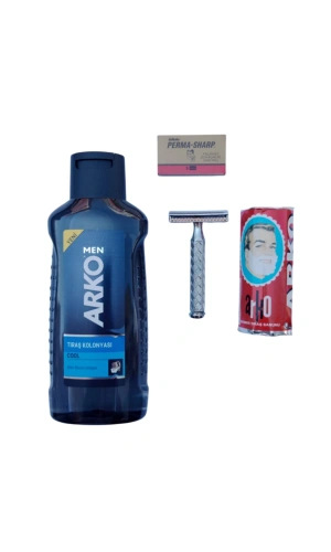 Arko Men Cool Tras Kolonyasi Orak Paslanmaz Krom Tras Makinasi Arko Berber Tras Sabunu Perma Sharp Yaprak Jilet Tras Seti