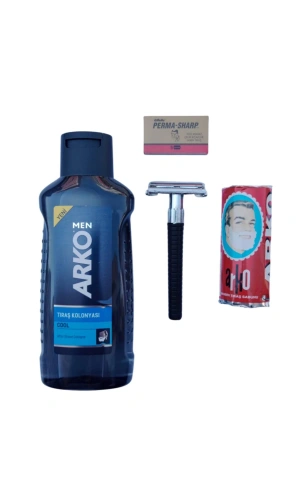 Arko Men Cool Tras Kolonyasi Orak Plastik Sapli Tras Makinasi Perma Sharp Jilet Arko Berber Tras Sabunu Tras Seti