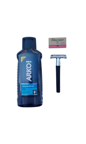 Arko Men Cool Tras Kolonyasi Orak Plastik Sapli Tras Makinasi Perma Sharp Jilet Tras Seti