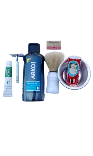 Arko Men Cool Tras Kolonyasi Tima 777 tras makinasi Perma Sharp Jilet Arko Berber Tras Sabunu Tras Fircasi Metal Tras Tasi Arko Nem Klasik cilt besleyici Yagli Krem 20 cc Tras Seti
