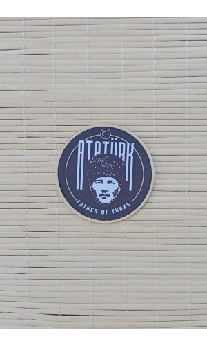 ataturk father of turks yazili fermateks dokuma islemeli arma patch pec