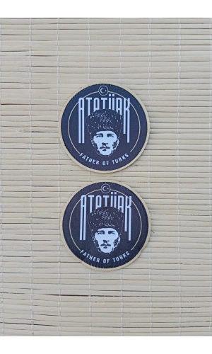 ataturk father of turks yazili fermateks dokuma islemeli arma pec patch