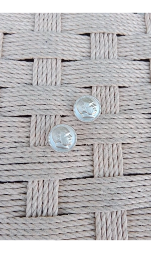 Ataturk kabartma siluet Gumus Dokum yuvarlak ceket yaka ignesi yaka rozet