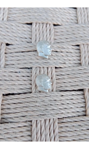 Ataturk kabartma siluetli Gumus Dokum ceket yaka ignesi yaka rozet