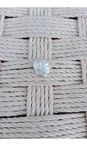 Ataturk kabartma siluetli Gumus Dokum ceket yaka ignesi yaka rozeti