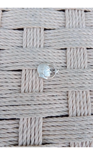 Ataturk kabartmali siluet Ayyildiz Gumus Dokum yuvarlak ceket yaka ignesi yaka rozeti