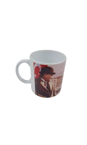 Ataturk Resimli izmir Saat Kulesi Logolu Ozel Tasarim Kupa Bardak
