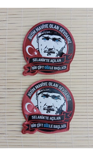 ataturk resimli kirmizi zemin bizim maviye olan sevdamiz 3d tpu termoplastik silikon kabartma nakis islemeli arma patch pec