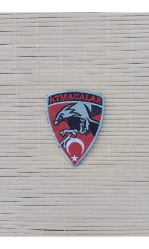 atmacalar yazili kartal ve ayyildiz bayrakli logolu nakis islemeli arma patch pec