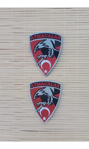 atmacalar yazili kartal ve ayyildiz bayrakli logolu nakis islemeli arma pec patch