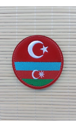 azerbaycan turkiye bayrakli nakis islemeli arma patch pec