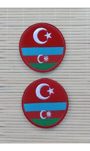 azerbaycan turkiye bayrakli nakis islemeli arma pec patch