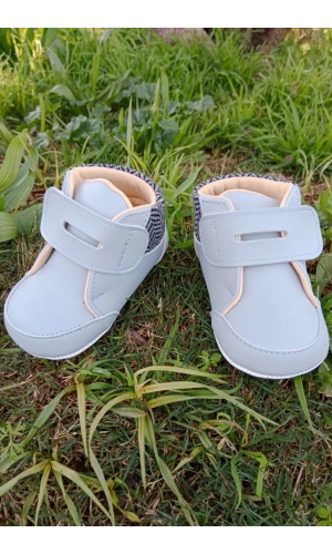 bebe mavisi renkli ici pamuklu cirtli bantli kapamali organik unisex cocuk bebek ilkadim patik ayakkabi