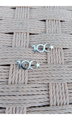 Beyaz Renk 100. yil rozeti ceket yaka ignesi yaka rozeti