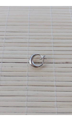 beyaz renkli ayyildiz ceket yaka ignesi yaka rozeti