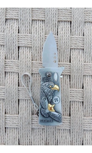 Beyaz Renkli Kabartmali Cok Fonksiyonlu Siddetli Kartal Modelli Emniyetli Dugmeli Bicakli Purmuz Cakmak