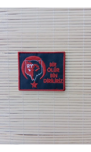 bir olur bin diriliriz kirmizi nakis islemeli arma patch pec