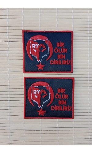 bir olur bin diriliriz kirmizi nakis islemeli arma pec patch