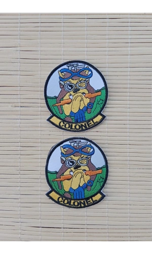 colonel yazili siluetli nakis islemeli arma pec patch
