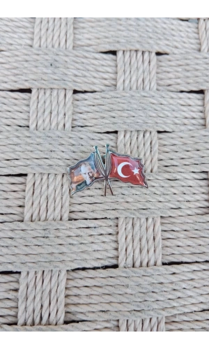Dalgalanan bayrak ataturk resimli ceket yaka ignesi yaka rozeti