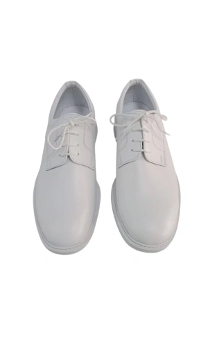 deniz kuvvetleri beyaz renkli bagcikli yazlik deri poliuretan taban denizci toren ayakkabi