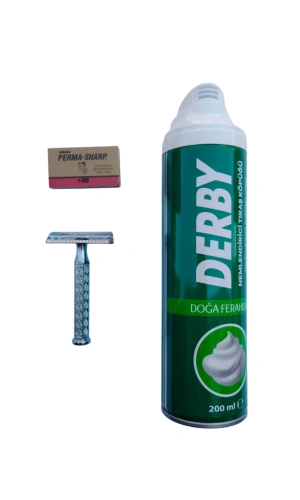 Derby Tras Kopugu paslanmaz krom Yuma tras makinasi Perma Sharp Yaprak Jilet Tras Seti