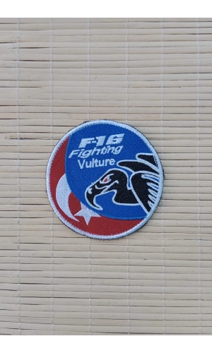 f 16 fighting vulture yazili akbaba logolu ayyildiz bayrakli nakis islemeli arma patch pec