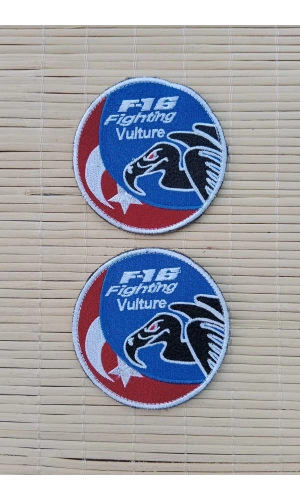 f 16 fighting vulture yazili akbaba logolu ayyildiz bayrakli nakis islemeli arma pec patch
