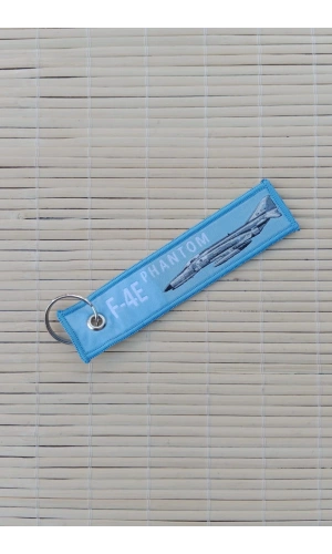 F-4E phantom remove before flight yazili mavi beyaz nakis islemeli bez anahtarlik