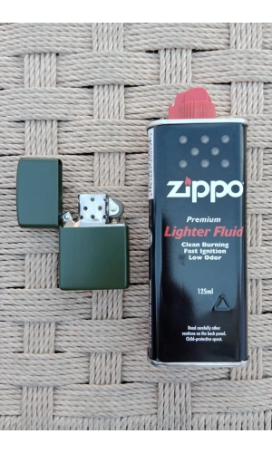 Haki Renkli Benzinli premium zippo Cakmak