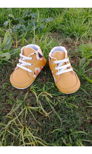 hardal renkli ici pamuklu organik ortopedik cocuk bebek ilkadim bagcikli patik kanvas sneaker casual ayakkabi